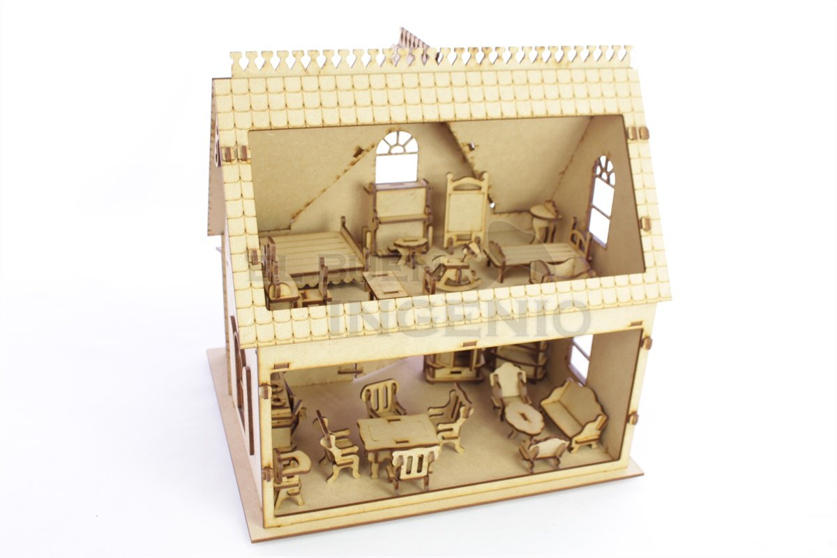 casa de muñecas de dos pisos