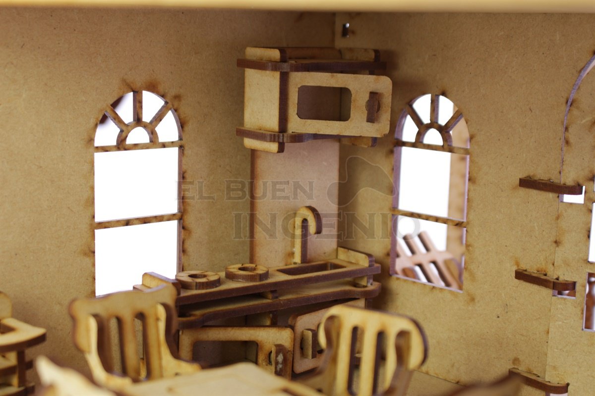cocina de madera para muñecas