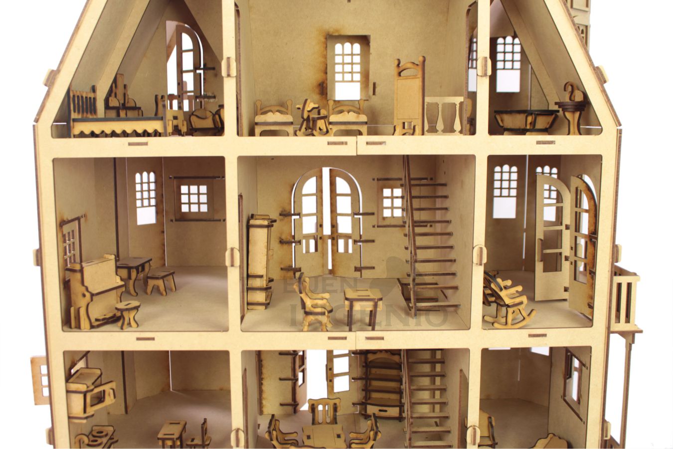 Casa de muñecas Mansion 1 con muebles set 35 piezas