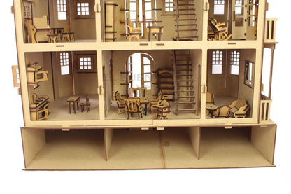 Casa de muñecas Mansion 1 con muebles set 35 piezas