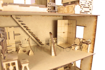 Casa de muñecas Moderna con muebles incluidos
