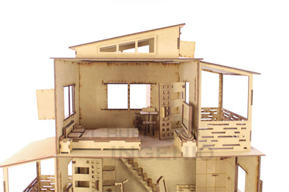 Casa de muñecas Moderna con muebles incluidos