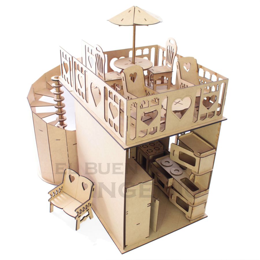 Set cocina completa para Barbie con Escalera y terraza