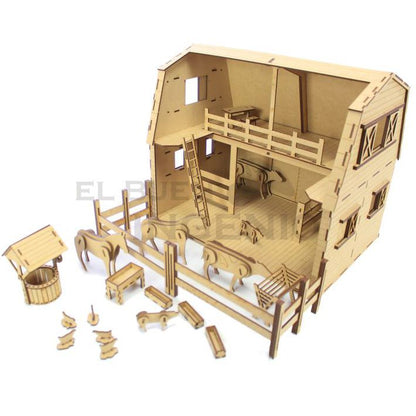 Granero Granja con Animales. Casa para Muñecas Juguete Didáctico