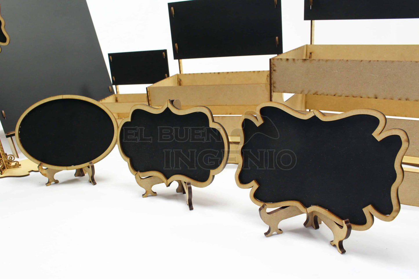 set de 3 pizarrones en mesa de dulces