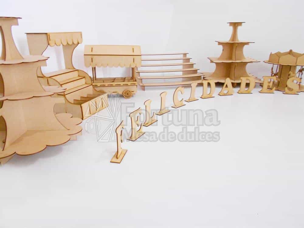 Kit de accesorios y muebles para mesa de postres