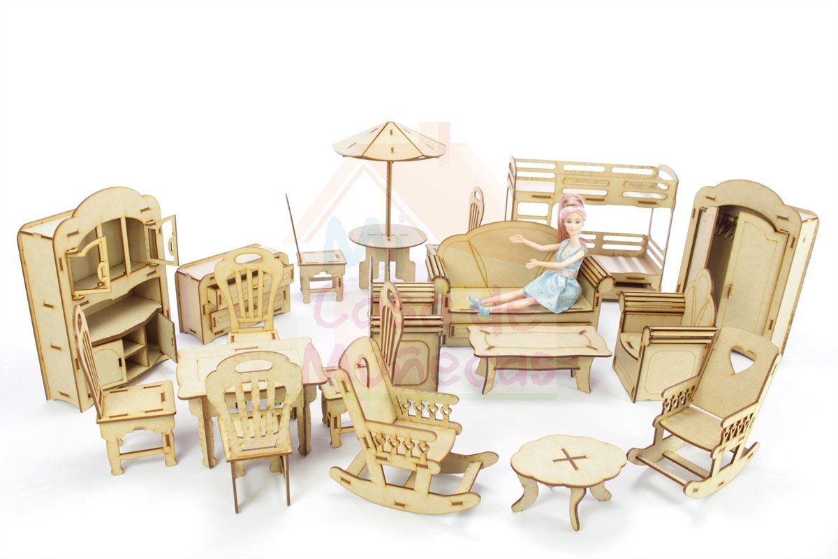 muebles para casa de muñecas barbie madera