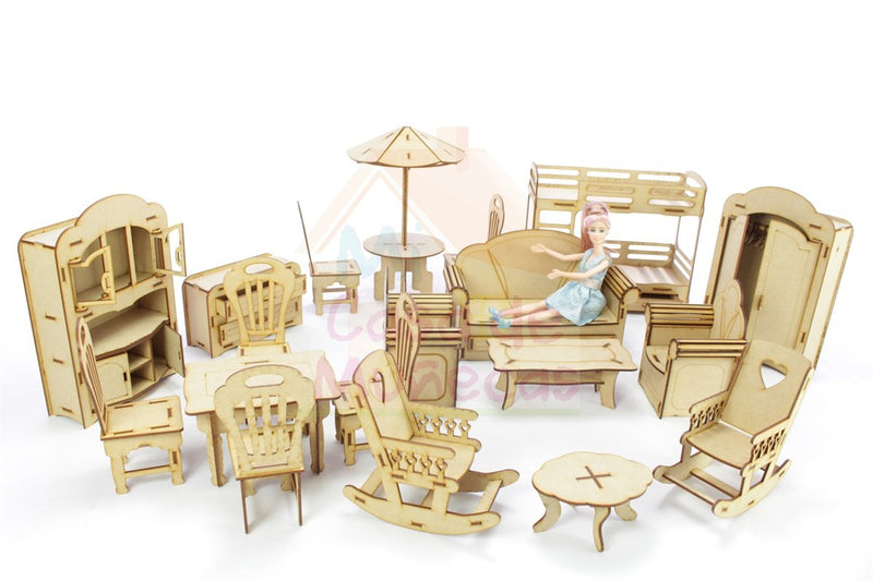 muebles para casa de muñecas barbie madera