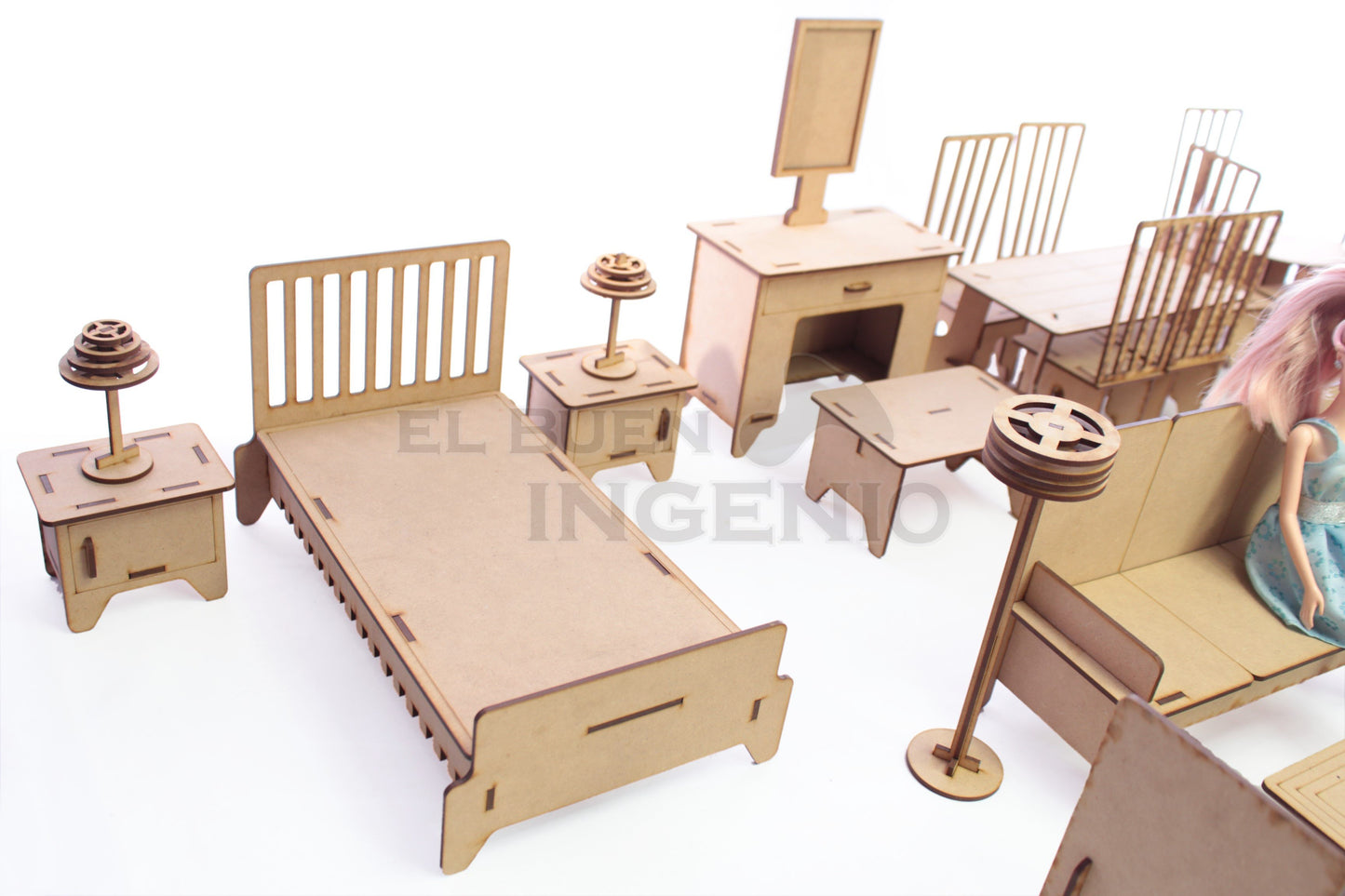 kit muebles para munecas barbies puertas abren