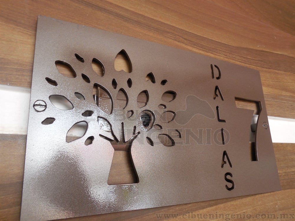 Numero Residencial Exterior Arbol 50cm x 30cm