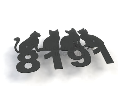 Numero Residencial Exterior Gatitos