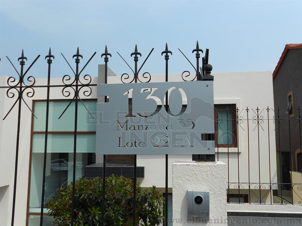 Numero Residencial Exterior Minimalista Semi Completo