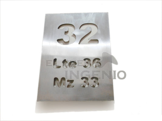 Numero Residencial Exterior Vertical Acero Inoxidable Rectangular