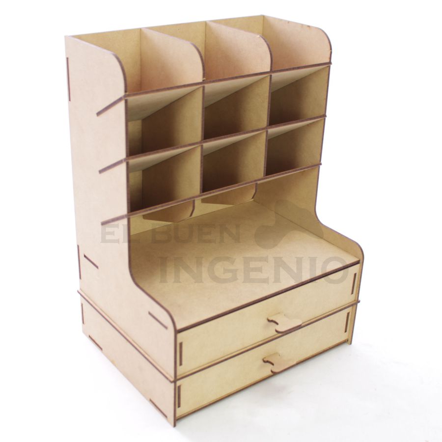 Organizador de escritorio con base para celular Conejo Dos cajones N1-2