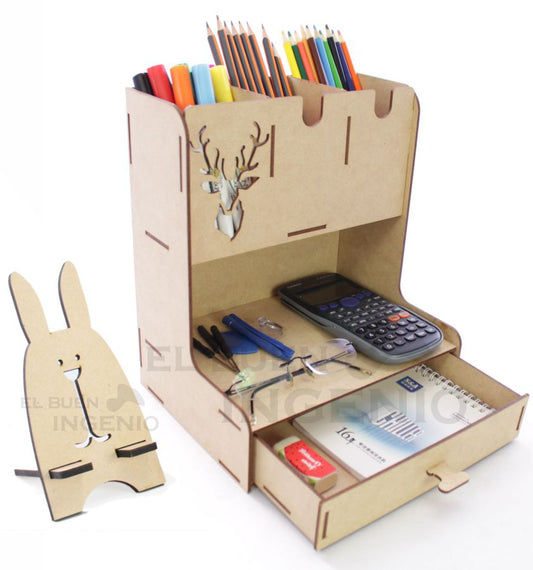 Organizador de escritorio con base para celular Conejo N5