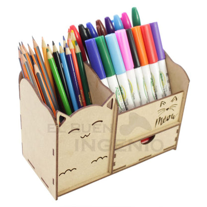 Organizador de escritorio Gato con base para celular Conejo