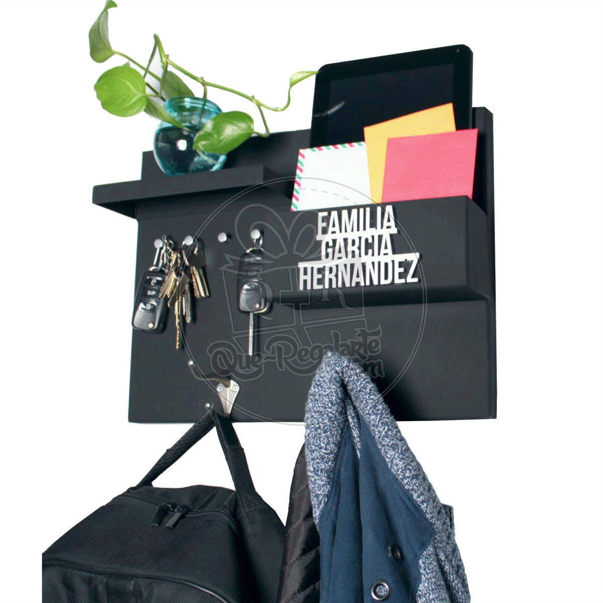 Organizador Perchero Portallaves Moderno Metalico Regalo Hombre Y Mujer Repisa Multiuso Chico