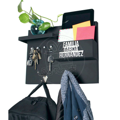 Organizador Perchero Portallaves Moderno Metalico Regalo Hombre Y Mujer Repisa Multiuso Chico