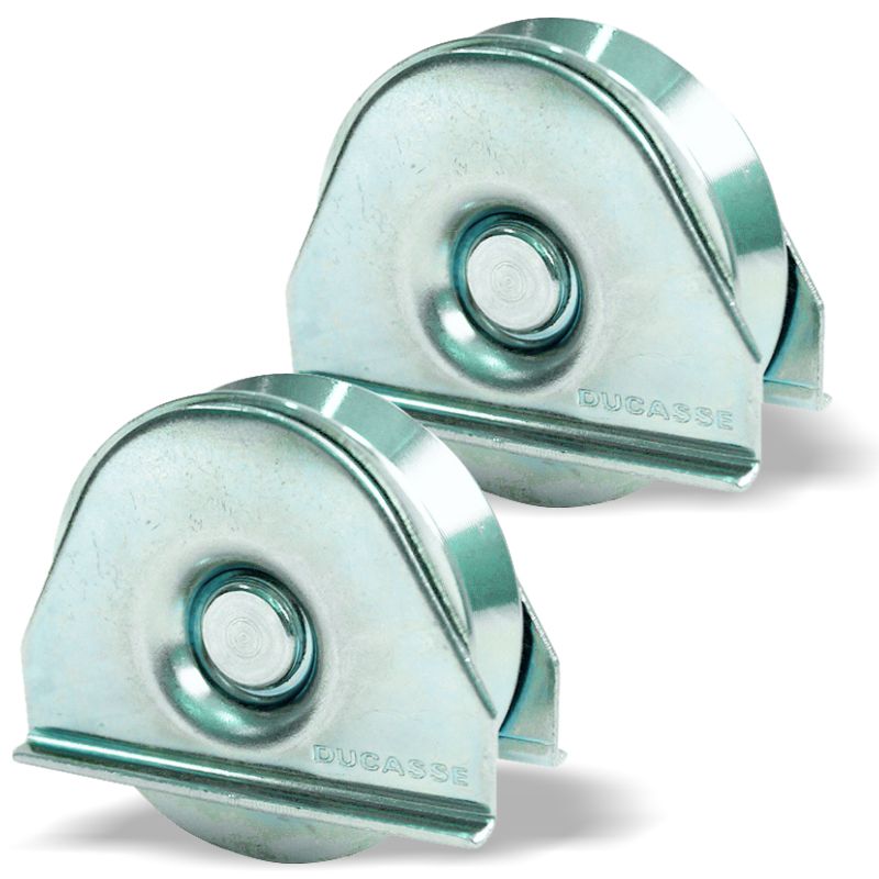 Par Ruedas Rodajas Portones 6.4cm Base Placa Canal V Capacidad 100kg