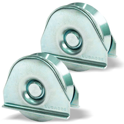 Par Ruedas Rodajas Portones 7.5cm Base Placa Canal V Capacidad 250kg