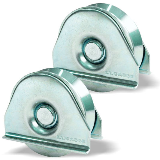 Par Ruedas Rodajas Portones 7.5cm Base Placa Canal V Capacidad 250kg