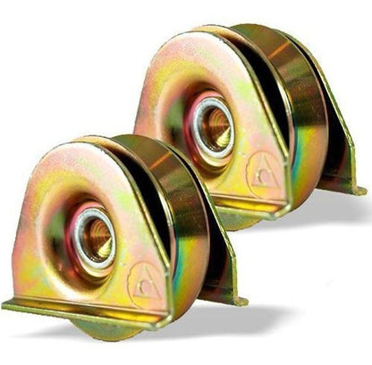 Par Ruedas Rodajas Portones 6.4cm Base Placa Canal V Capacidad 100kg