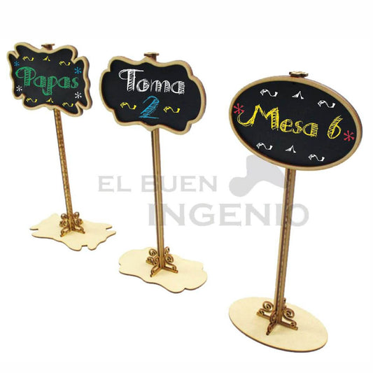 Pizarrones base alta set 3 piezas