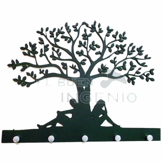 Portallaves Con Arte Arbol Hombre Y Mujer Porta Llaves
