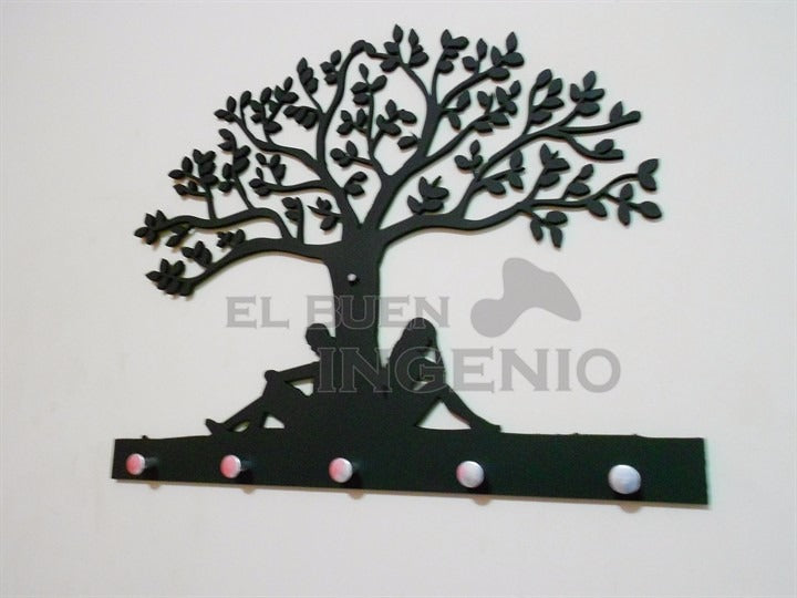 Portallaves Con Arte Arbol Hombre Y Mujer Porta Llaves