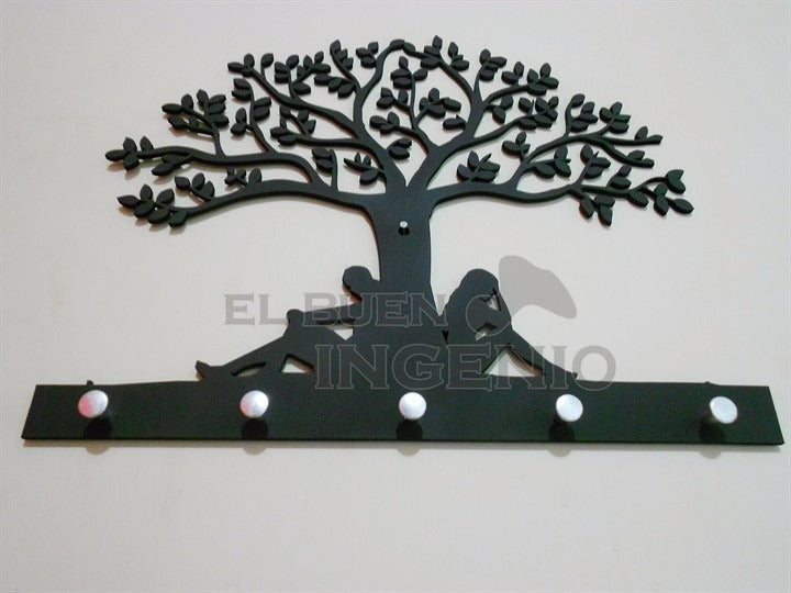 Portallaves Con Arte Arbol Hombre Y Mujer Porta Llaves
