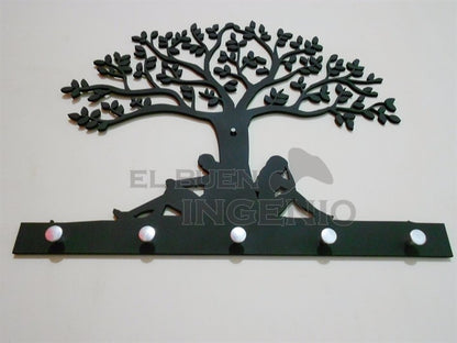 Portallaves Con Arte Arbol Hombre Y Mujer Porta Llaves