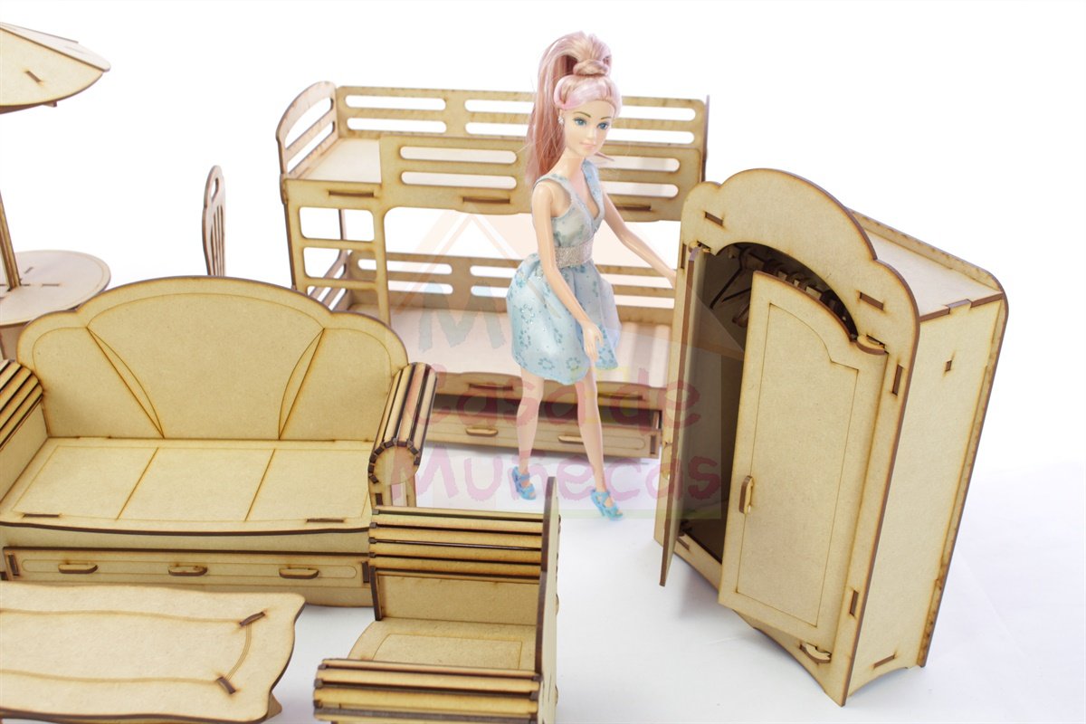Barbie Mdf Muebles De Madera Para Casa De Barbie La Casa Del