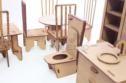 kit muebles para munecas barbies puertas abren