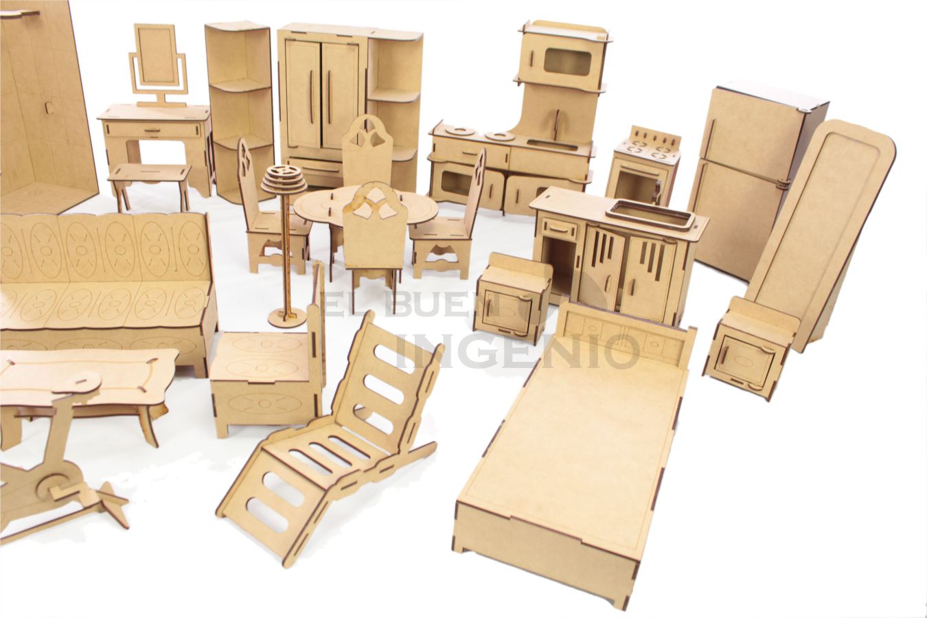 Muebles para casa de muñecas barbie set 33 piezas