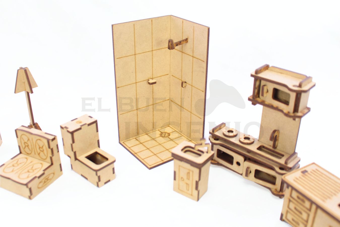 Muebles para muñecas pequeñas set 33 piezas